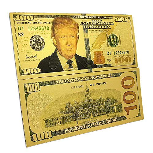 Donald Trump $100 Bill - Authentic 24kt Gold Plated Commemorative Bank ...