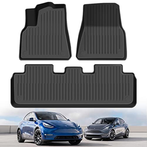 Maysoo Tesla Model 3 Floor Mats 3D Full Set Liners, All Weather Fits